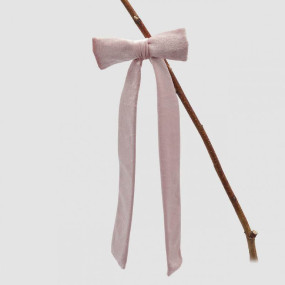 Laço Veludo Rosa com Clip